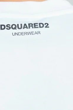 Dsquared2 BIAŁY T-shirt z bieliźniany z okrągłym dekoltem