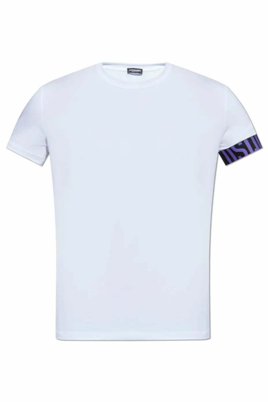 Dsquared2 BIAŁY T-shirt z bieliźniany z okrągłym dekoltem