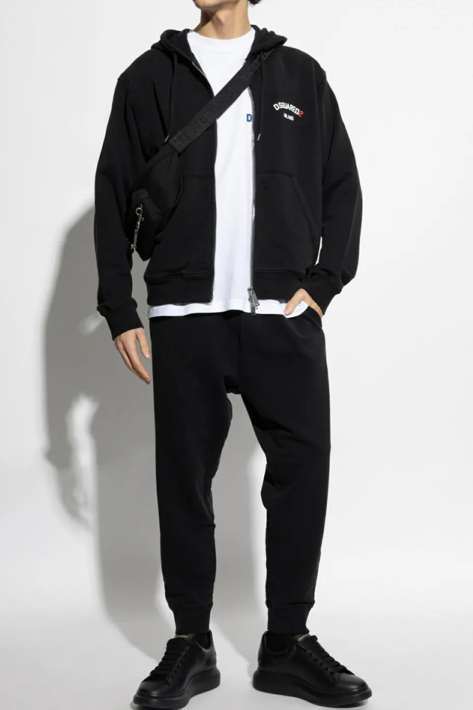 Dsquared2 BIAŁY T-shirt z kieszenią