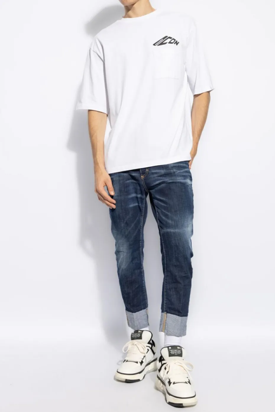 Dsquared2 BIAŁY T-shirt z logo