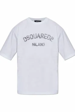 Dsquared2 BIAŁY T-shirt z logo