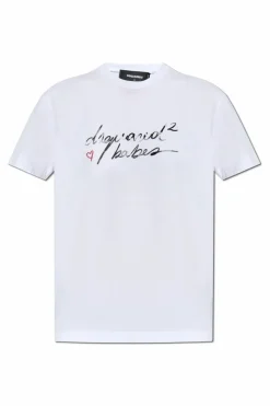 Dsquared2 BIAŁY T-shirt z logo