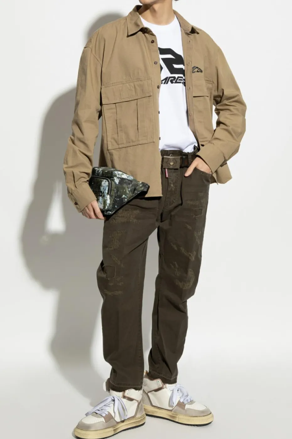 Dsquared2 BIAŁY T-shirt z nadrukiem