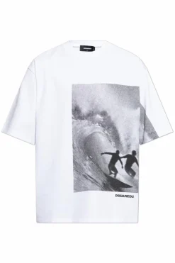Dsquared2 BIAŁY T-shirt z nadrukiem