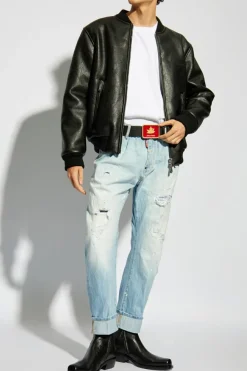 Dsquared2 BIAŁY T-shirt z naszywką z logo
