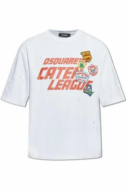 Dsquared2 BIAŁY T-shirt z nadrukiem