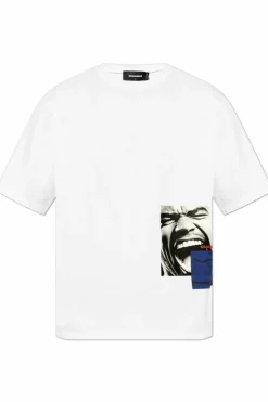 Dsquared2 BIAŁY T-shirt z nadrukiem