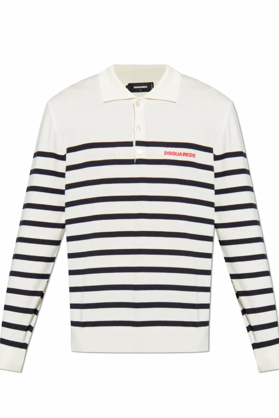 Dsquared2 BIAŁY Wełniane polo z logo