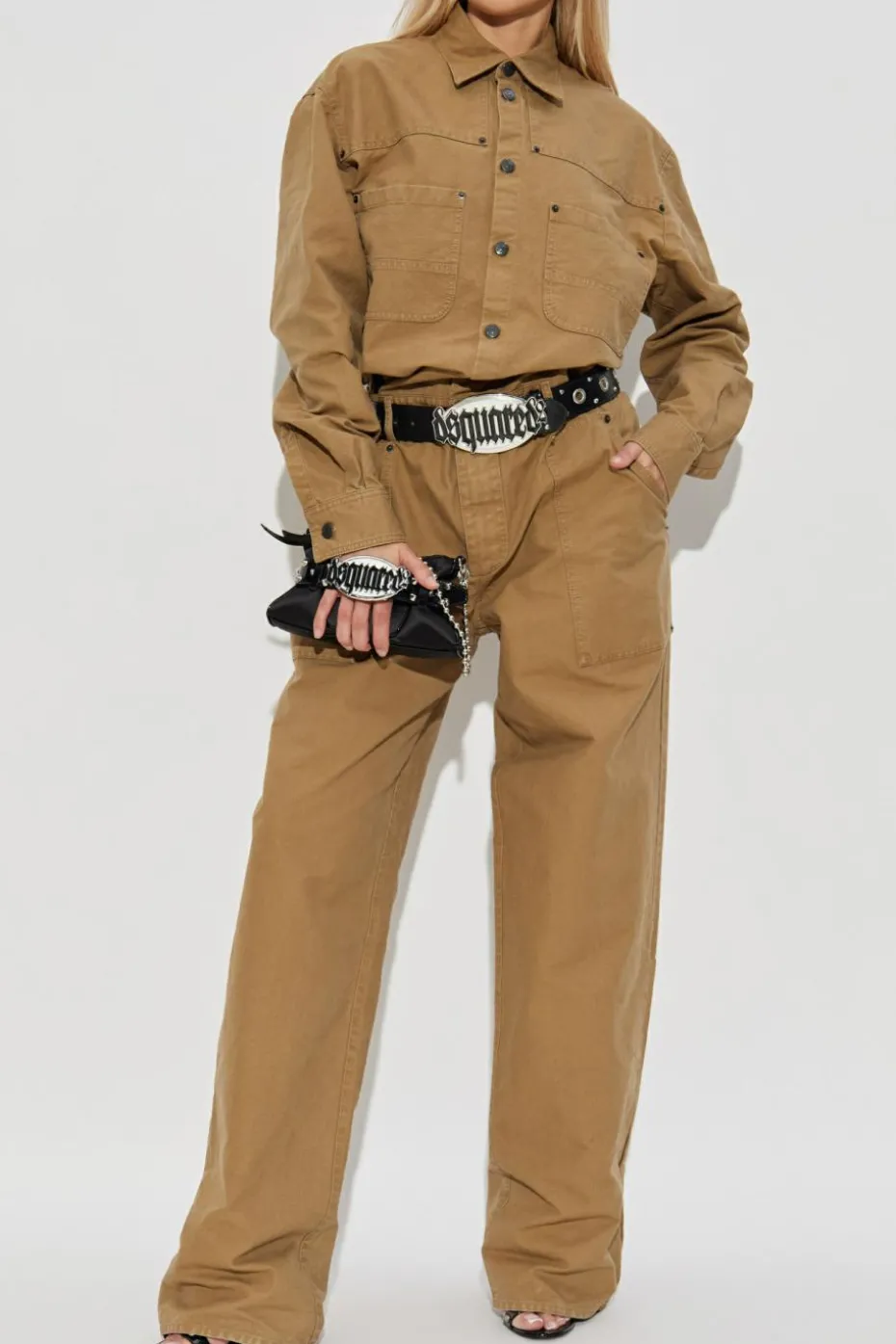 Dsquared2 BRĄZOWY Bawełniany kombinezon
