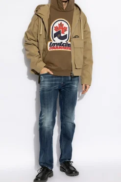 Dsquared2 BRĄZOWY Bluza z kapturem