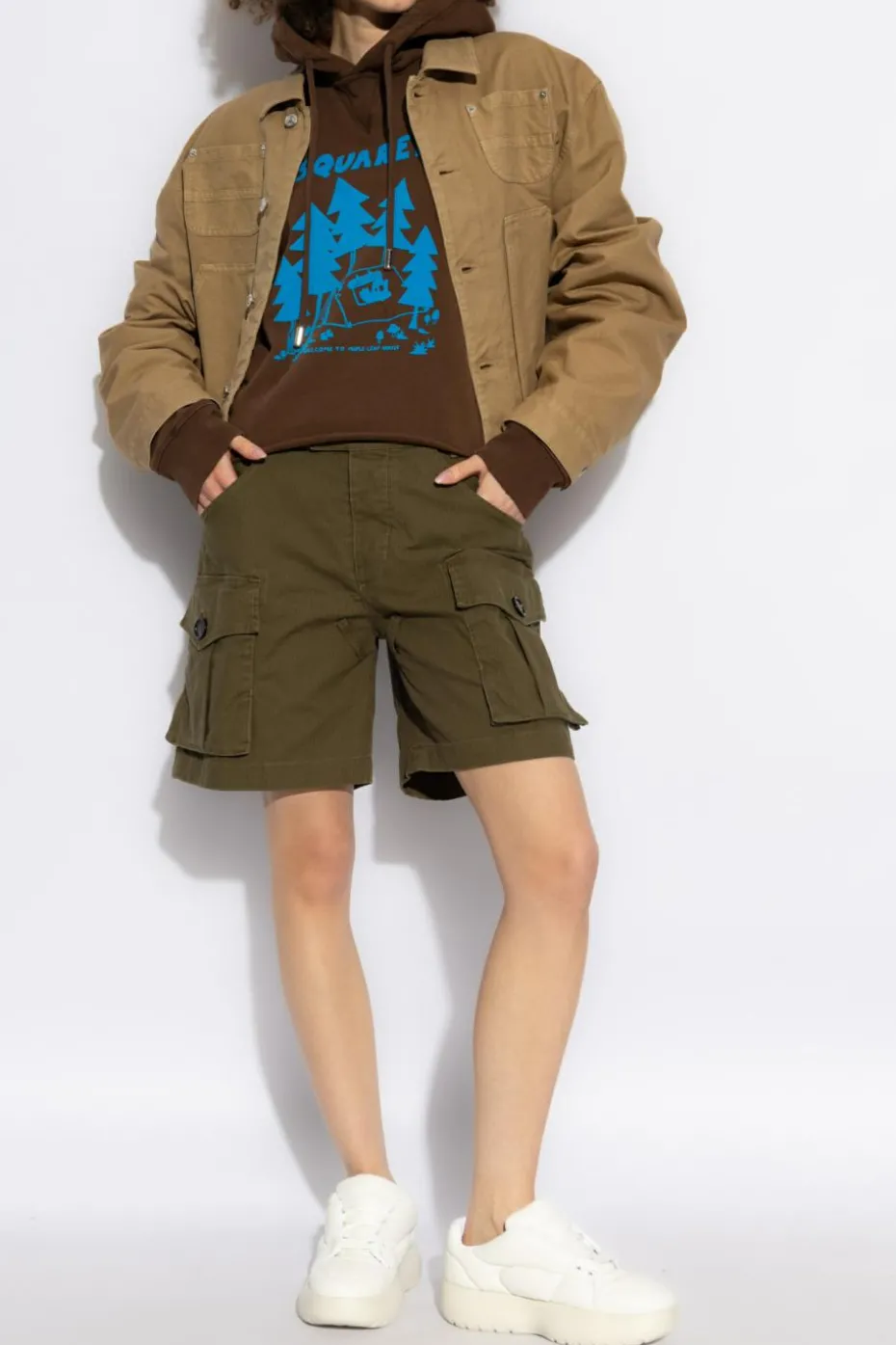 Dsquared2 BRĄZOWY Bluza z logo