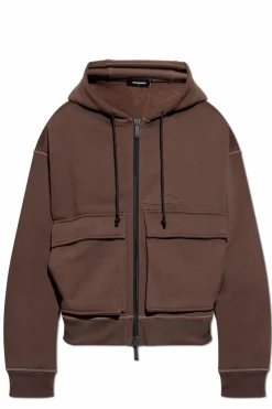 Dsquared2 BRĄZOWY Bluza z logo