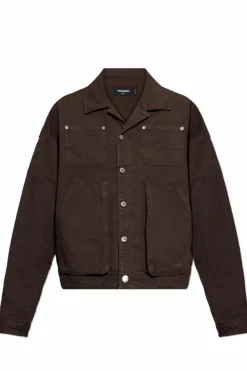 Dsquared2 BRĄZOWY Jeansowa kurtka