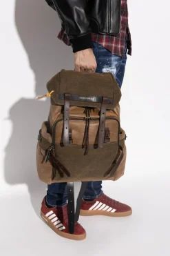 Dsquared2 BRĄZOWY Plecak z logo