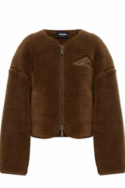 Dsquared2 BRĄZOWY Polarowa kurtka z logo