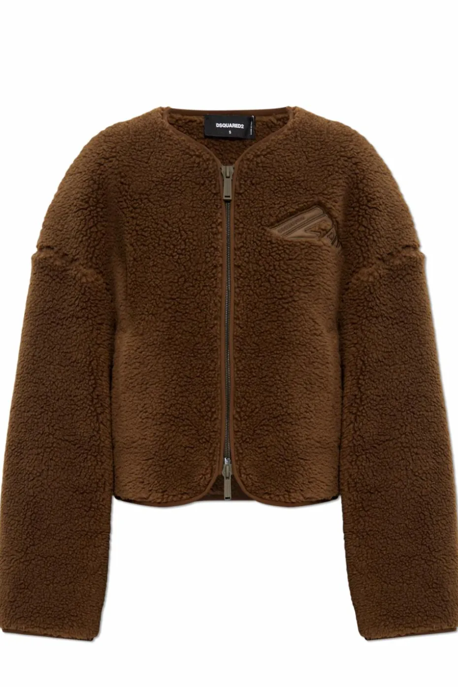 Dsquared2 BRĄZOWY Polarowa kurtka z logo