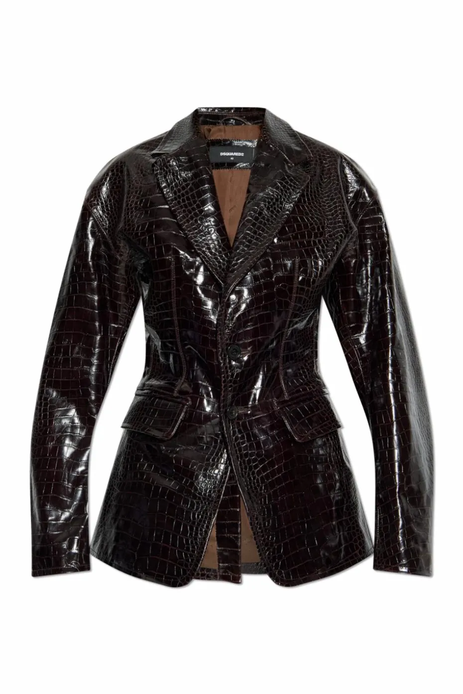 Dsquared2 BRĄZOWY Skórzana kurtka
