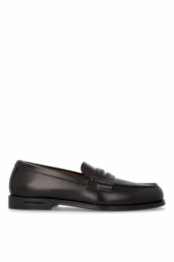 Dsquared2 BRĄZOWY Skórzane loafersy