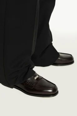 Dsquared2 BRĄZOWY Skórzane loafersy