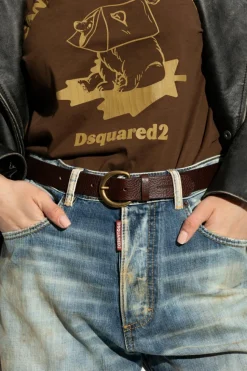 Dsquared2 BRĄZOWY Skórzany pasek