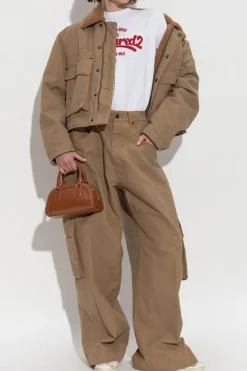 Dsquared2 BRĄZOWY Szerokie spodnie