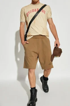 Dsquared2 BRĄZOWY Szorty z logo