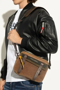 Dsquared2 BRĄZOWY Torba na ramię z logo