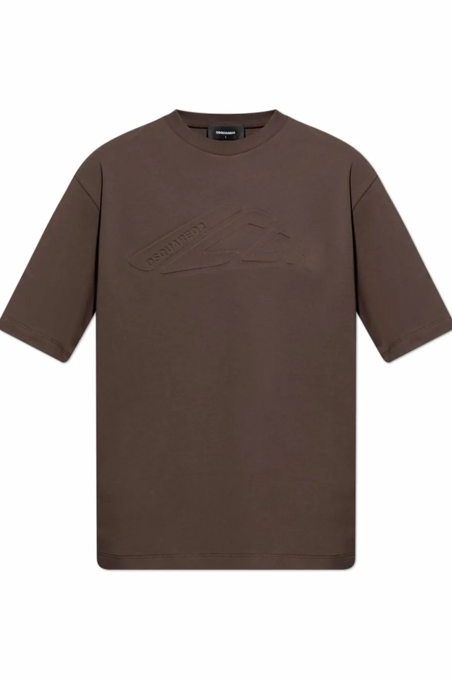 Dsquared2 BRĄZOWY T-shirt z logo
