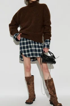 Dsquared2 BRĄZOWY Wełniany golf
