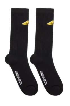 Dsquared2 CZARNY Bawełniane skarpety z logo