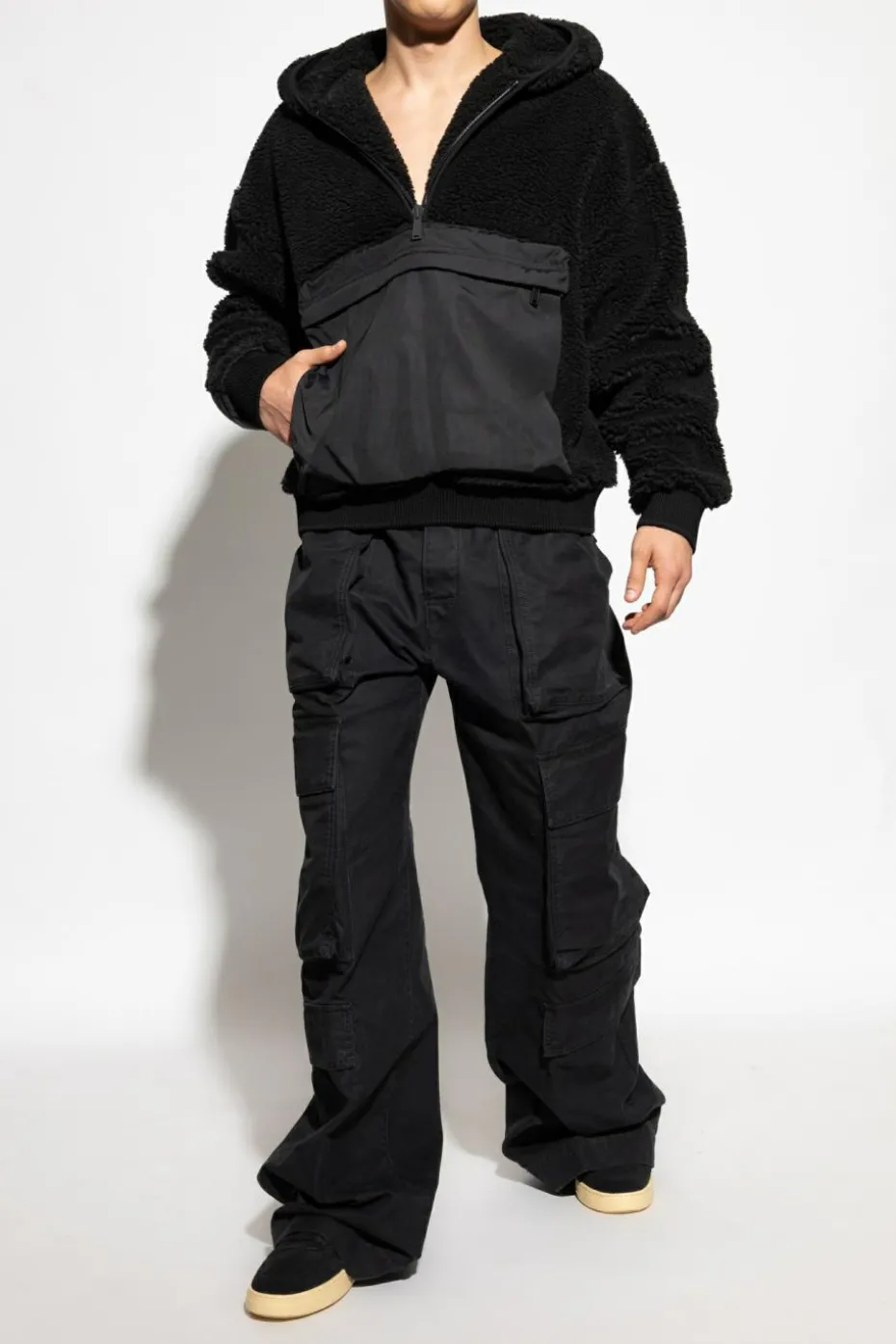 Dsquared2 CZARNY Bluza polarowa z kapturem