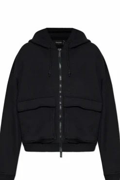 Dsquared2 CZARNY Bluza z kapturem