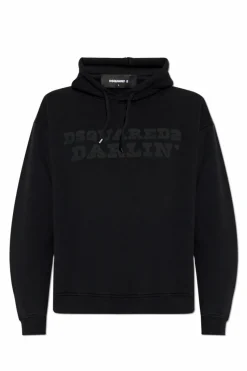 Dsquared2 CZARNY Bluza z kapturem