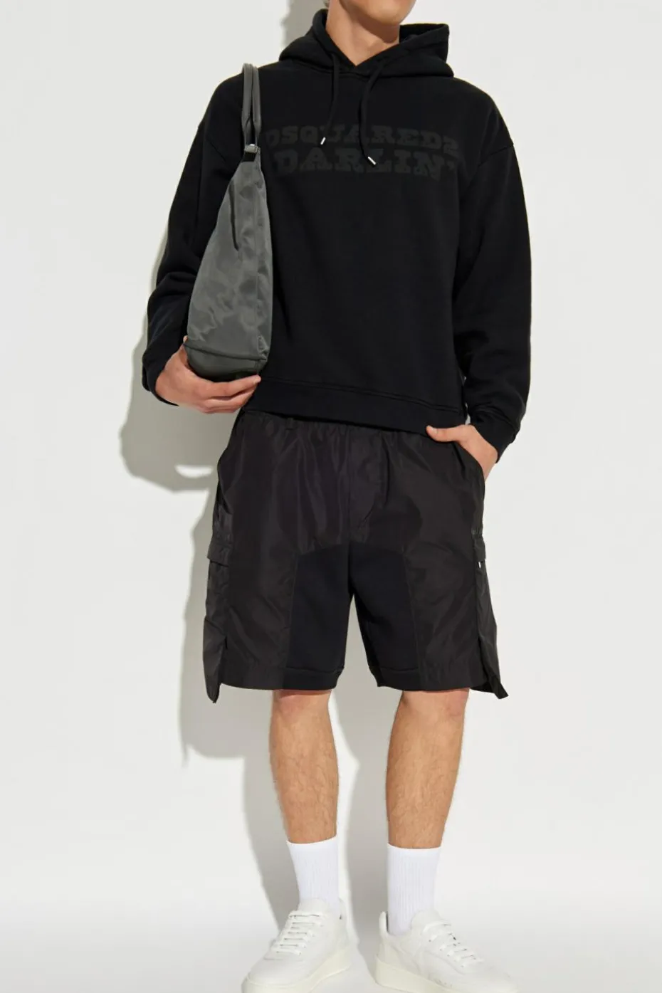 Dsquared2 CZARNY Bluza z kapturem