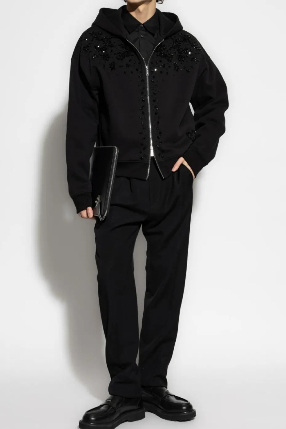 Dsquared2 CZARNY Bluza z kryształami