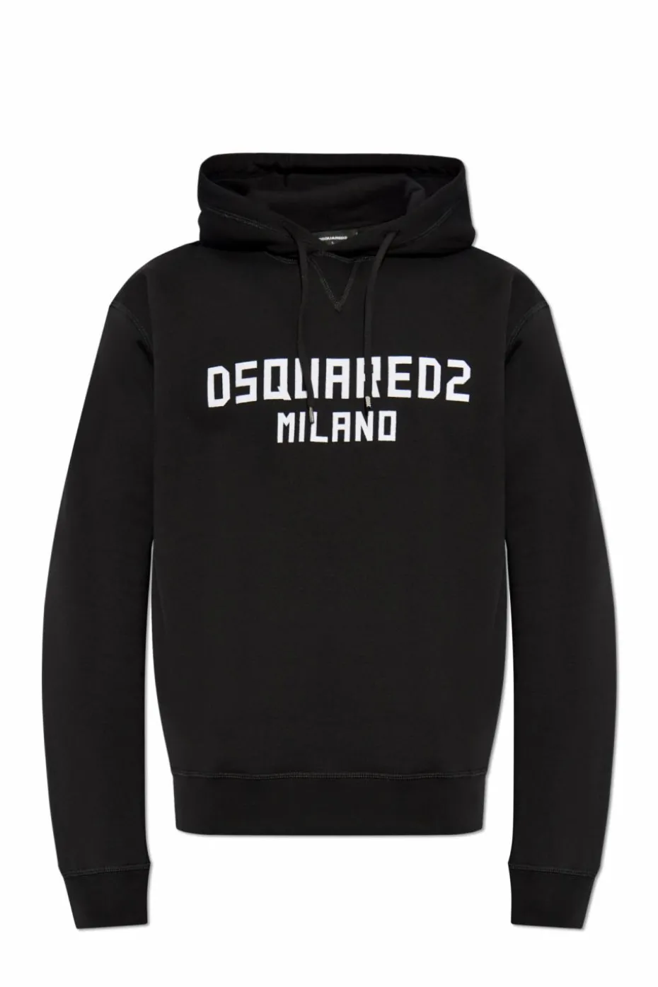 Dsquared2 CZARNY Bluza z logo o aksamitnym wykończeniu