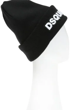 Dsquared2 CZARNY Czapka z wyszytym logo