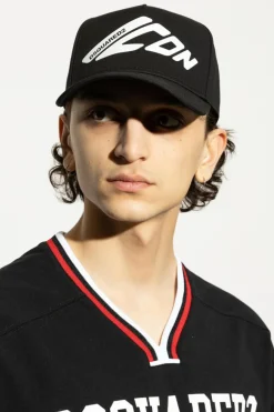 Dsquared2 CZARNY Czapka z daszkiem