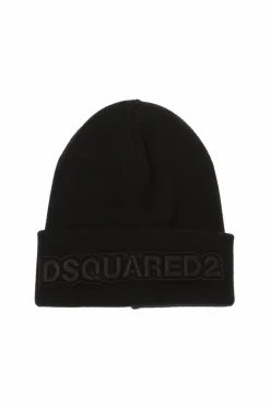 Dsquared2 CZARNY Czapka z wyszytym logo