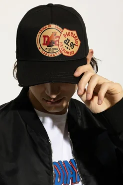Dsquared2 CZARNY Czapka z daszkiem