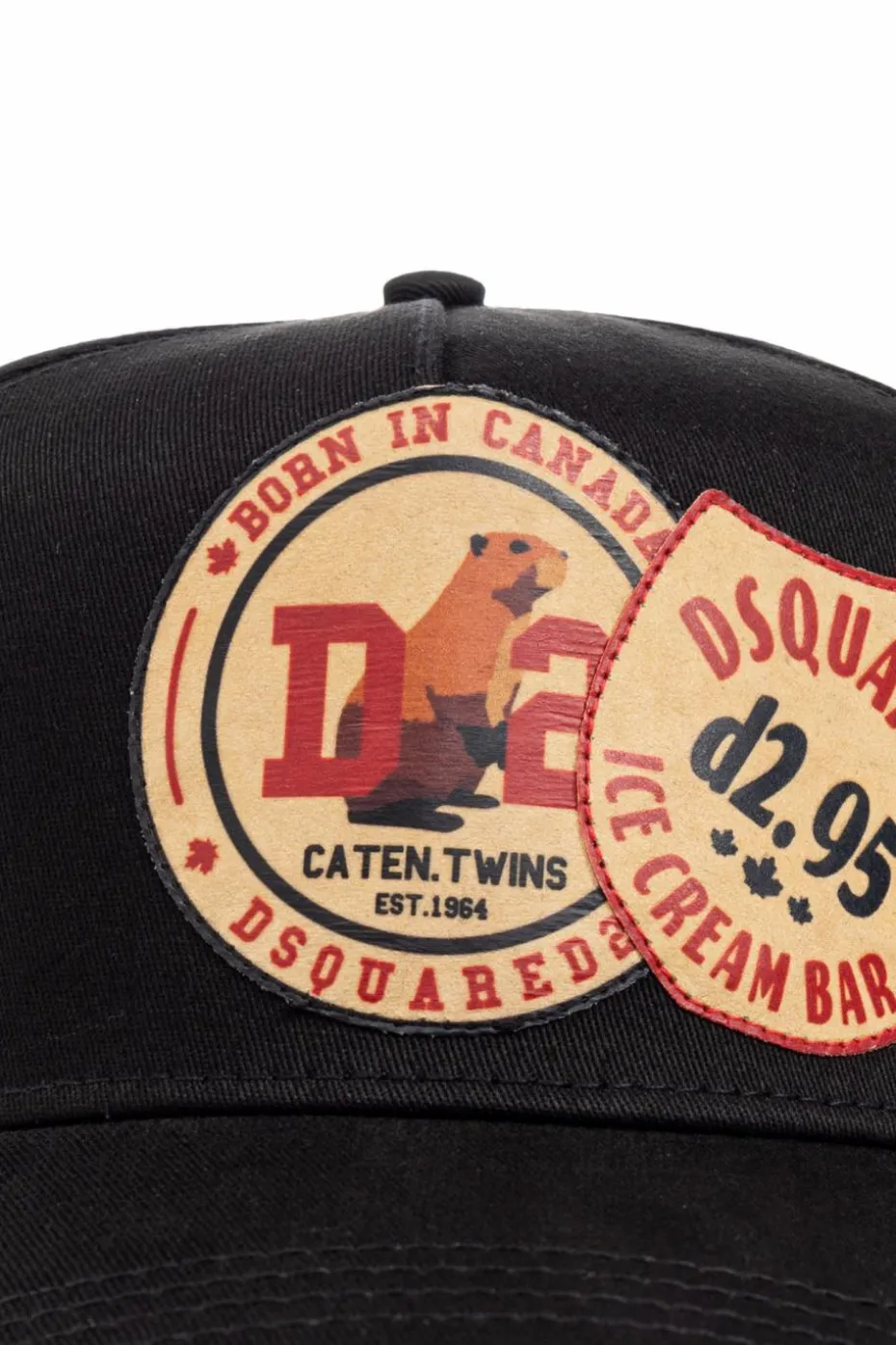 Dsquared2 CZARNY Czapka z daszkiem