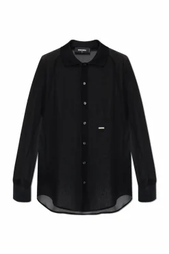 Dsquared2 CZARNY Jedwabna koszula