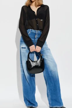 Dsquared2 CZARNY Jedwabna koszula