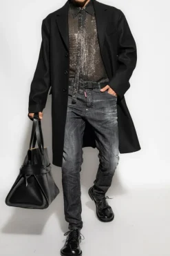 Dsquared2 CZARNY Jedwabna sukienka