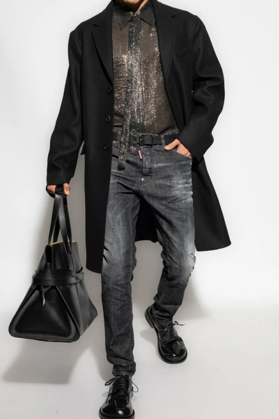 Dsquared2 CZARNY Jedwabna sukienka