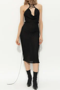 Dsquared2 CZARNY Jedwabna sukienka