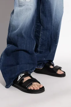 Dsquared2 CZARNY Klapki z logo