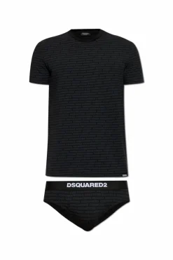 Dsquared2 CZARNY Komplet:: slipy i t-shirt