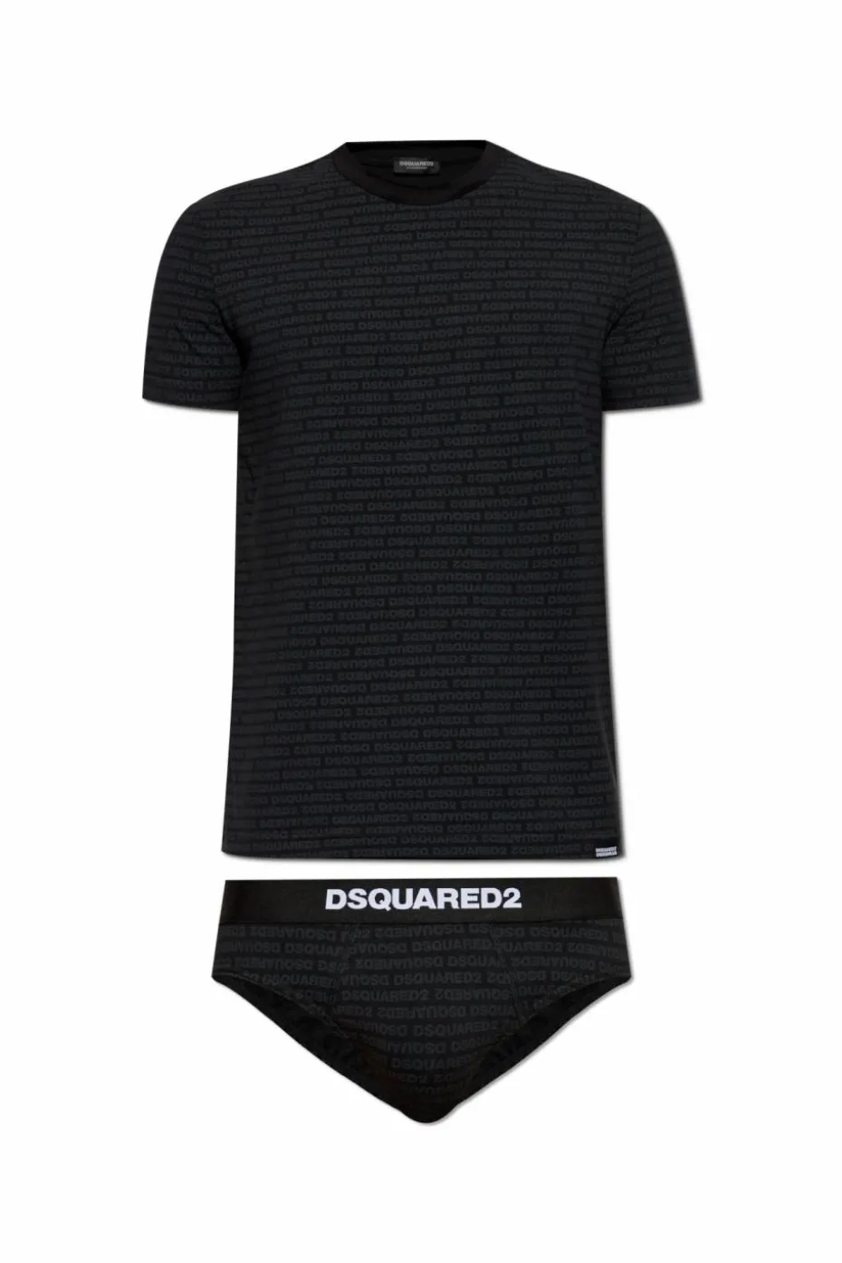 Dsquared2 CZARNY Komplet:: slipy i t-shirt