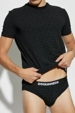 Dsquared2 CZARNY Komplet:: slipy i t-shirt